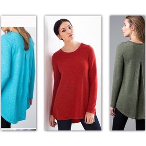 KINROSS CASHMERE PLEAT BACK TUNIC